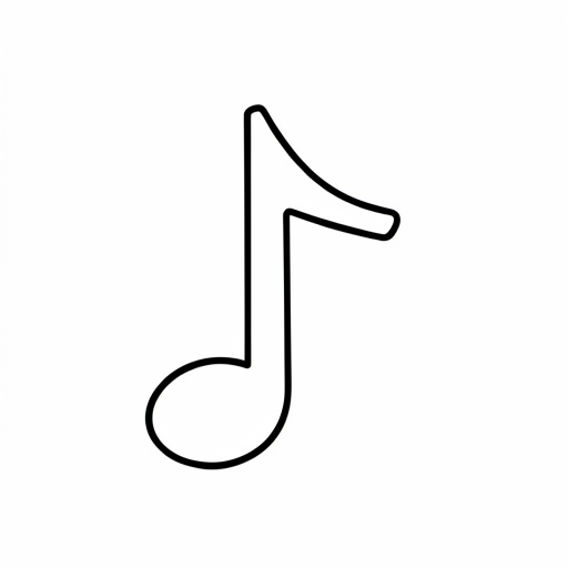 Printable outline of Music Note