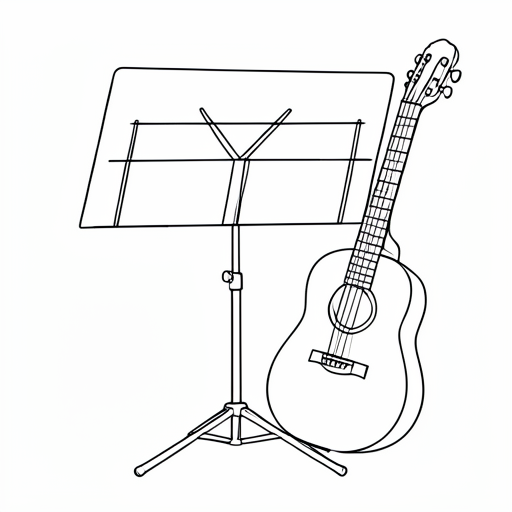 Printable outline of Music Stand