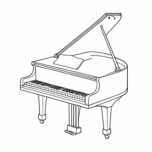 Printable outline of Piano