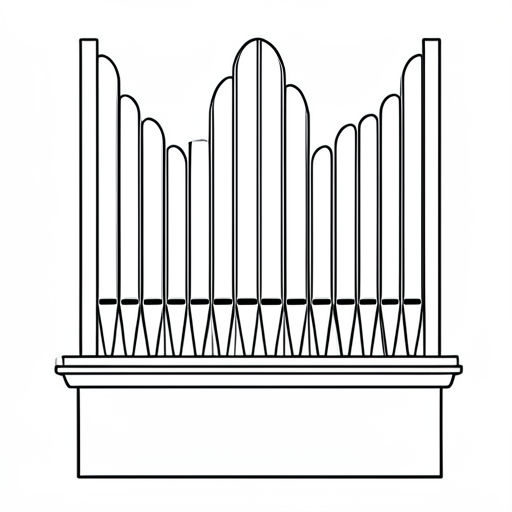 Pipe Organ colouring page outline