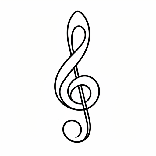Printable outline of Treble Clef