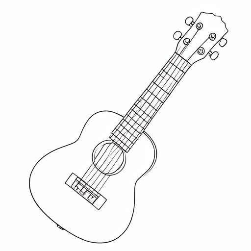 Printable outline of Ukulele