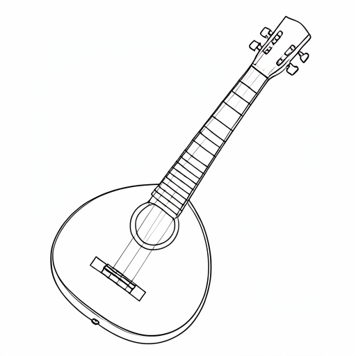 Printable outline of Zither