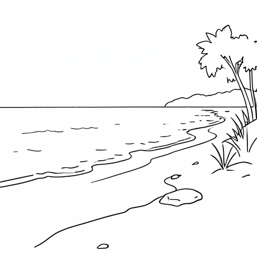 Printable outline of Beach
