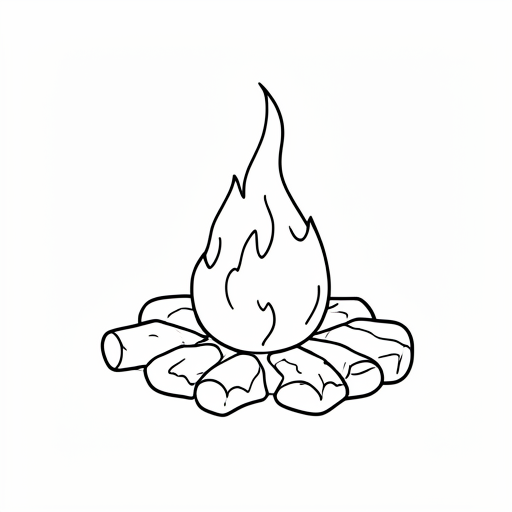 Printable outline of Campfire
