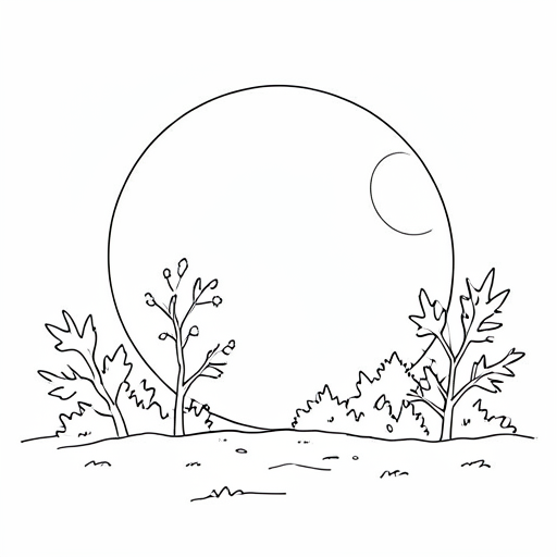 Printable outline of Full Moon