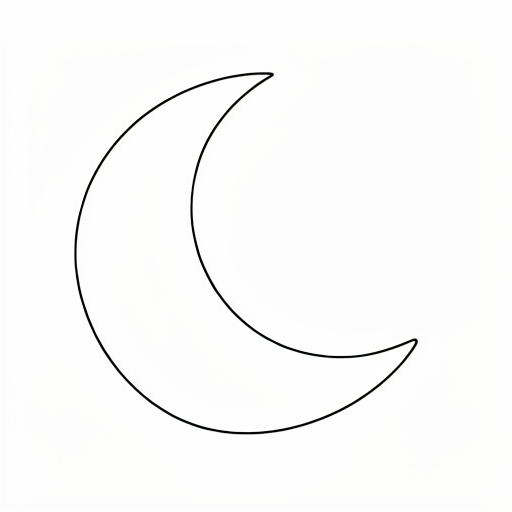 Printable outline of Half Moon