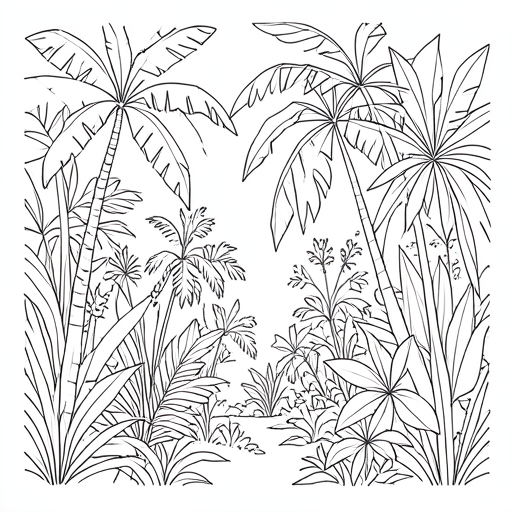 Printable outline of Jungle
