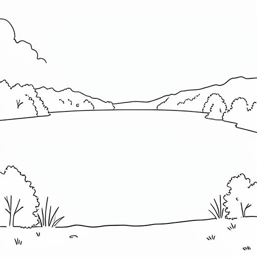Printable outline of Lake