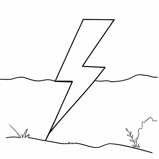 Lightning Bolt colouring page outline