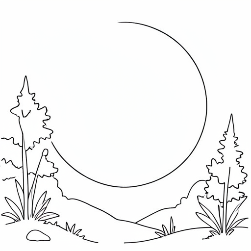 Printable outline of Moon