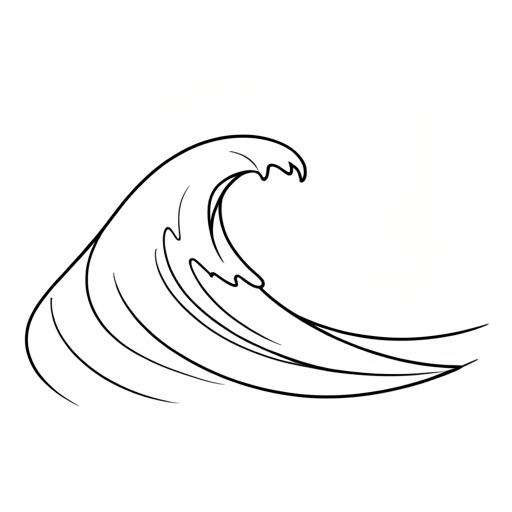 Printable outline of Ocean Wave