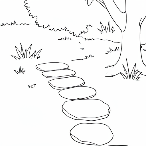 Printable outline of Stepping Stones