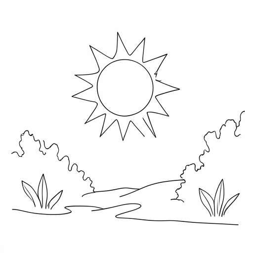 Printable outline of Sun
