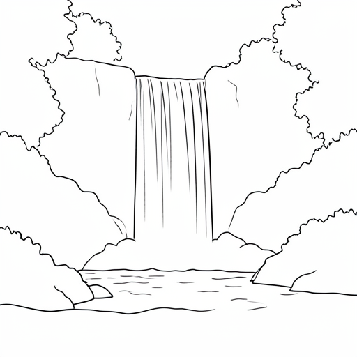 Printable outline of Waterfall