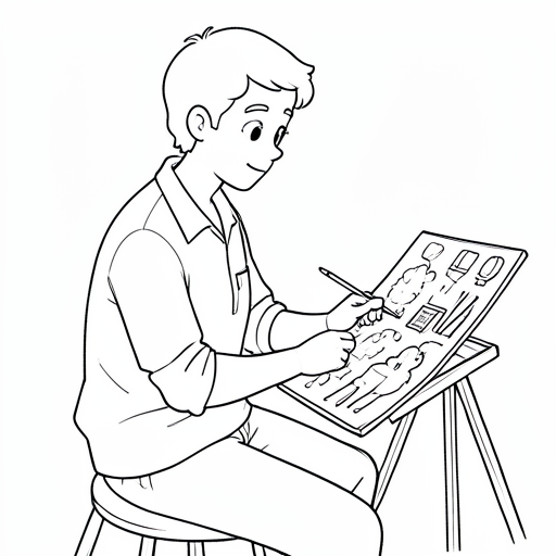 People colouring pages