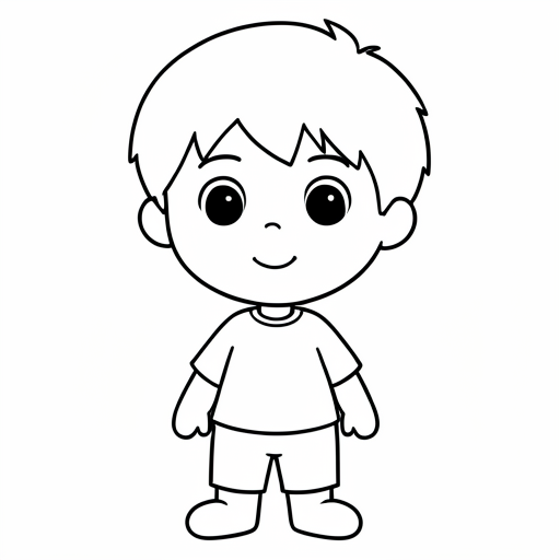 Printable outline of Boy