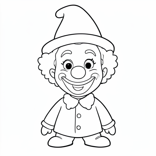 Printable outline of Clown
