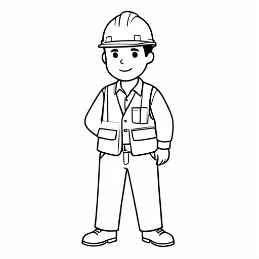 Printable outline of Construction Worker