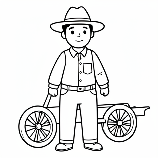 Printable outline of Farmer