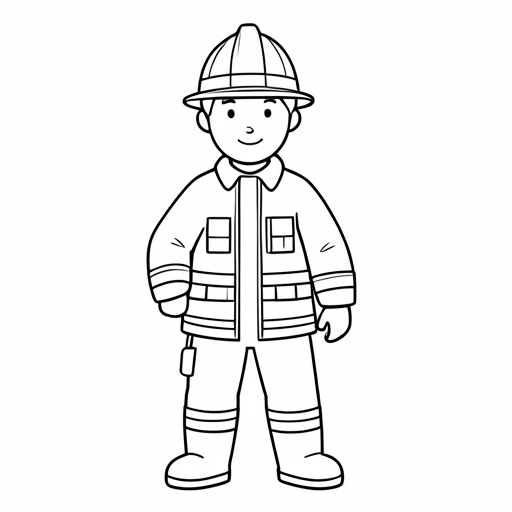 Printable outline of Firefighter