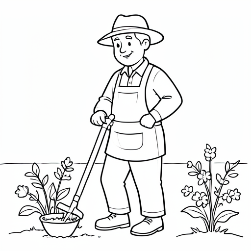 Printable outline of Gardener