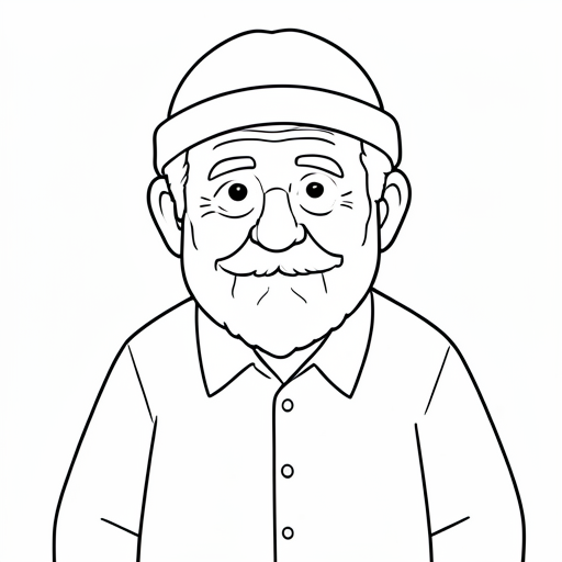Printable outline of Grandfather