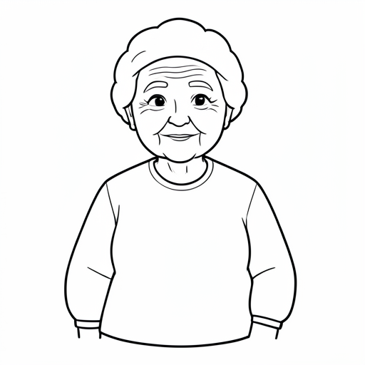 Printable outline of Grandmother