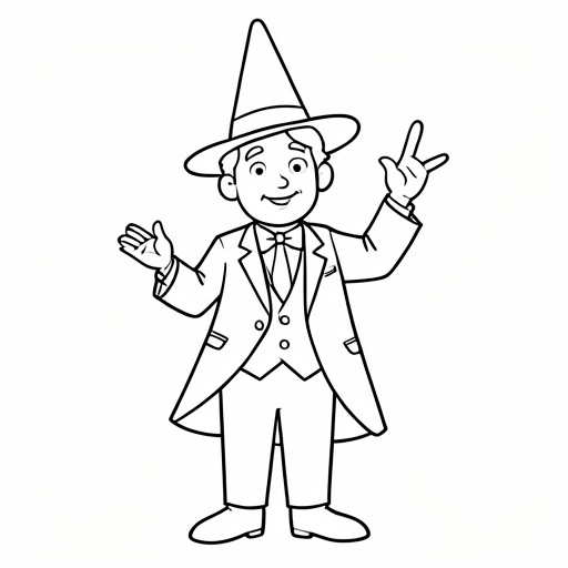 Printable outline of Magician