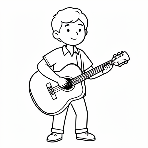 Printable outline of Musician