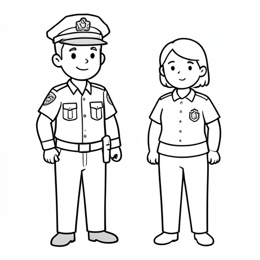 Printable outline of Police Officer