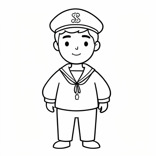 Printable outline of Sailor