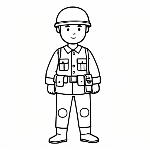 Printable outline of Soldier