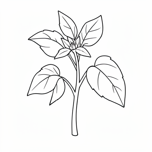 Printable outline of Basil