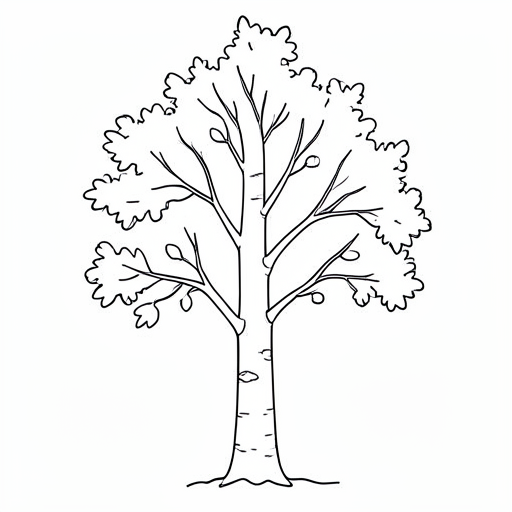 Printable outline of Birch Tree