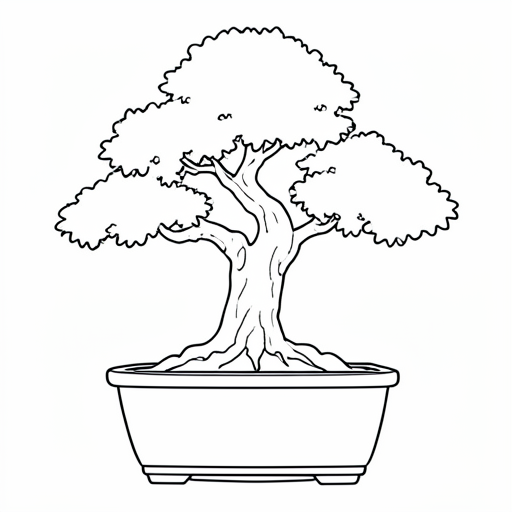 Printable outline of Bonsai