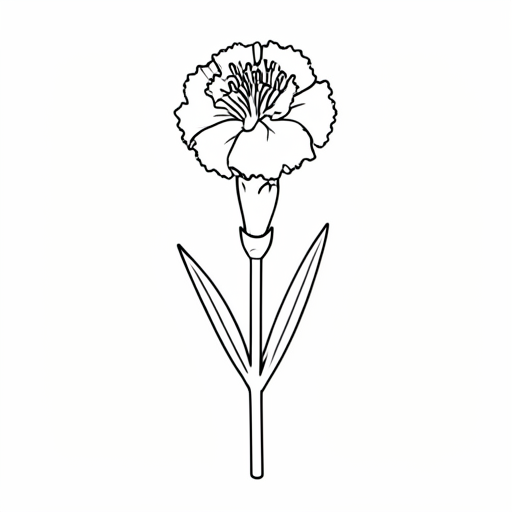 Printable outline of Carnation
