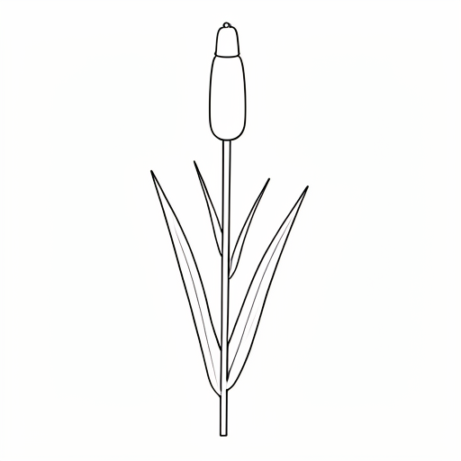Printable outline of Cattail