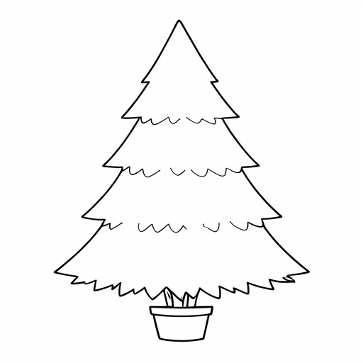 Printable outline of Christmas Tree