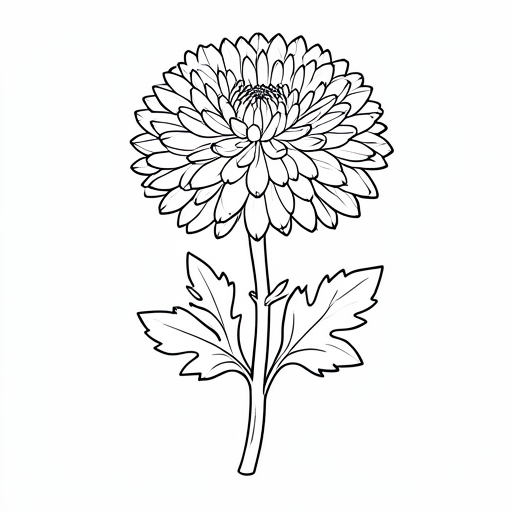 Printable outline of Chrysanthemum