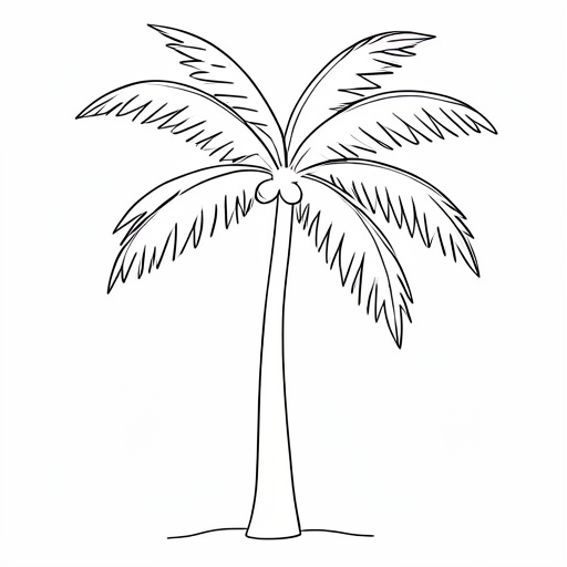 Printable outline of Coconut Palm