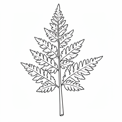 Printable outline of Fern