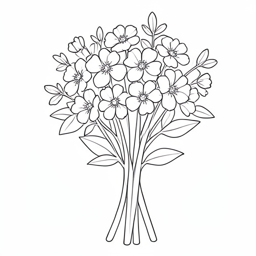Printable outline of Flower Bouquet
