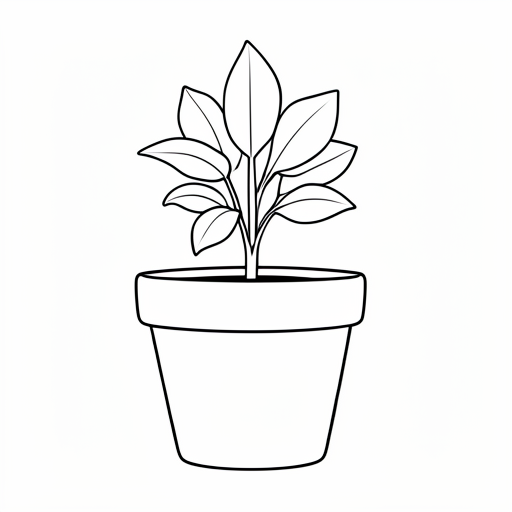 Printable outline of Flower Pot