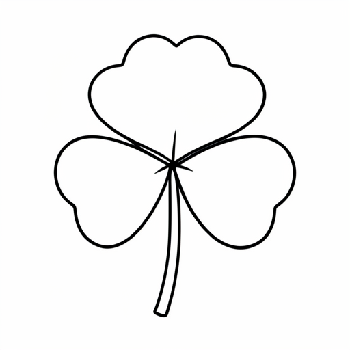 Printable outline of Four Leaf Clover