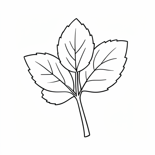 Printable outline of Mint Leaf