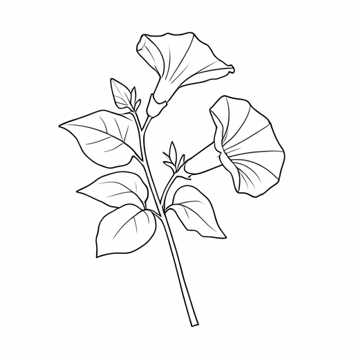 Printable outline of Morning Glory