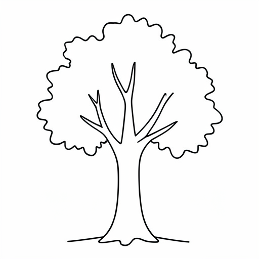Printable outline of Oak Tree