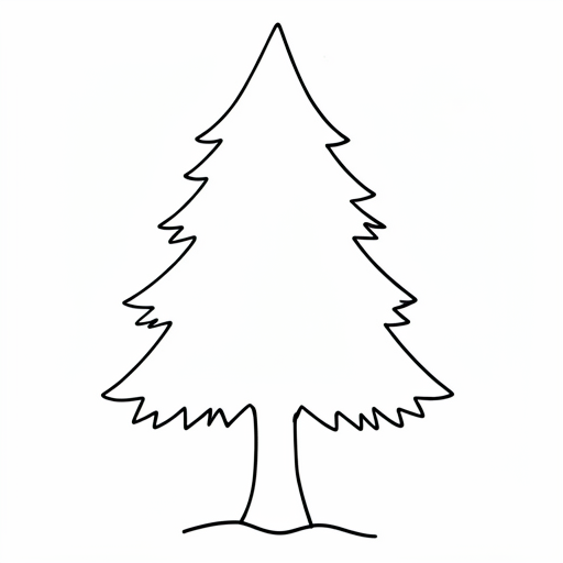 Printable outline of Pine Tree