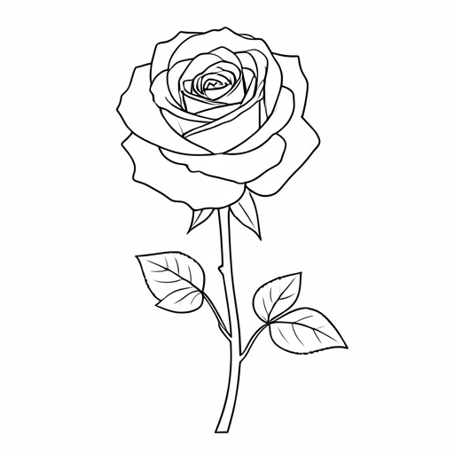 Printable outline of Rose